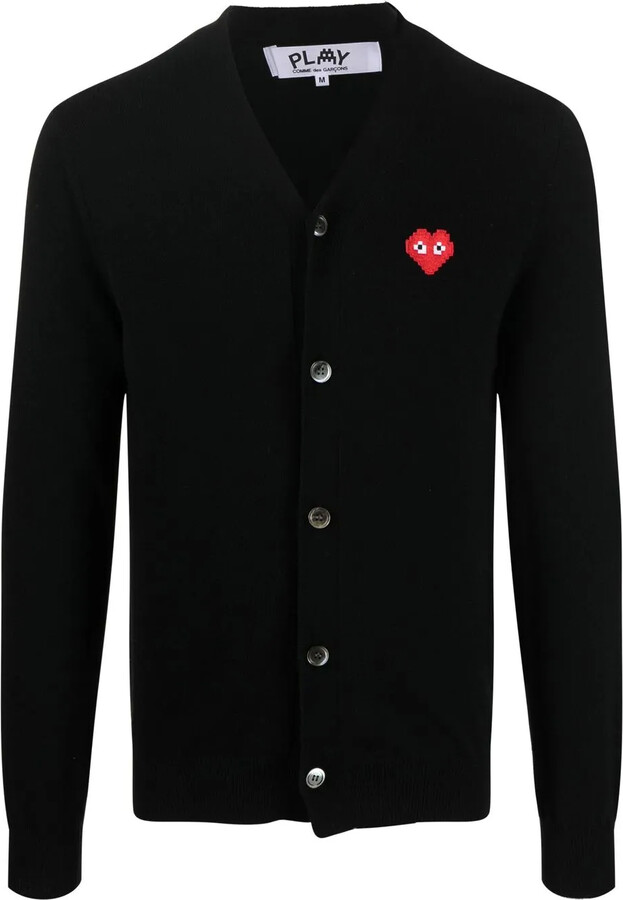 Comme des Garçons PLAY Logo-Patch Fine-Knit Cardigan