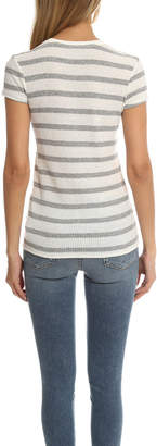 Warehouse ATM Striped Cap Sleeve Ribbed Crew