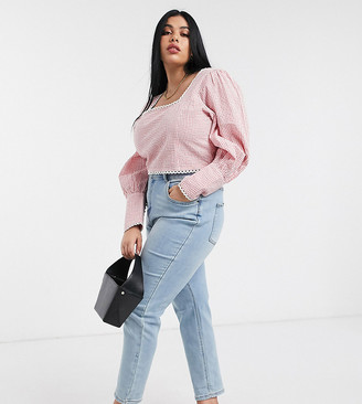 Simply Be demi mom jeans in stonewash - ShopStyle Plus Size Denim