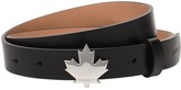 Thumbnail for your product : DSQUARED2 2.5cm Leaf Buckle Leather Belt