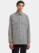 Thumbnail for your product : Wales Bonner Isaiah Checked Patch Pocket Shirt in Black and White