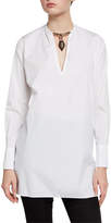 Thumbnail for your product : Valentino Long-Sleeve Blouse W/Warrior Necklace