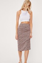Thumbnail for your product : Nasty Gal Womens Ditsy Floral Print Strappy Midi Skirt - Black - 10
