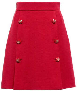 Womens Clothing Skirts Mini skirts Dolce & Gabbana Virgin Wool Sheath Dress in Red 