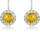 Thumbnail for your product : Forzieri 0,43 ct Diamond Pave 18K White Gold Earrings w/Citrine Quartz