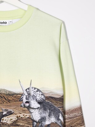 Molo TEEN dinosaur-motif organic-cotton sweatshirt