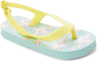 yellow box flamingo flip flops