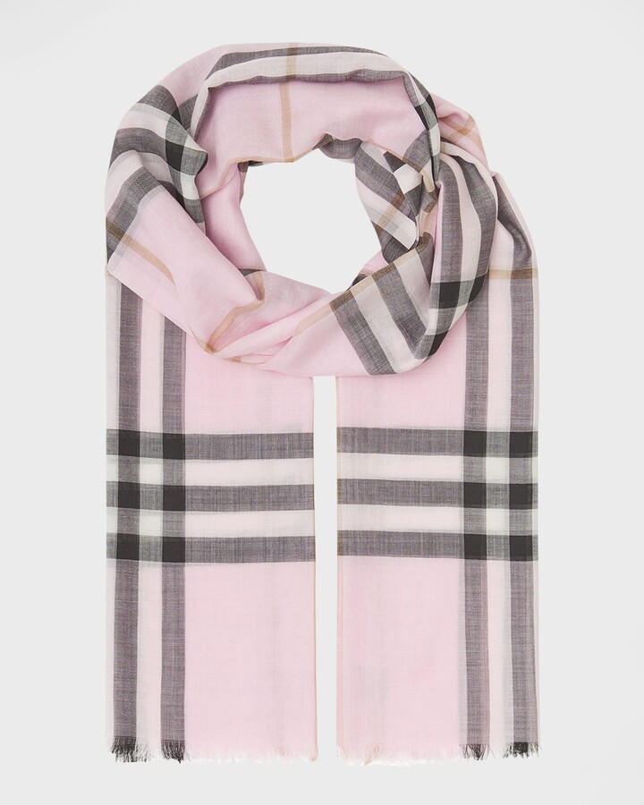 Burberry Giant Check Gauze Scarf ShopStyle Scarves Wraps