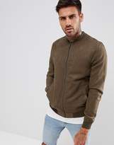 Thumbnail for your product : Pull&Bear Faux Suede Bomber In Khaki