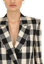 Thumbnail for your product : Petar Petrov DOUBLE BREASTED CHECK LINEN BLAZER