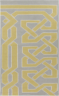 Beth Lacefield for Surya Alameda Abstract Handwoven Wool Gray/Dark Yellow Area Rug