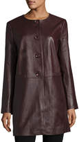 Thumbnail for your product : Neiman Marcus Basic Long Leather Jacket