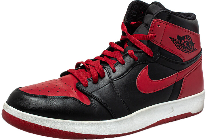 nike red and black high tops