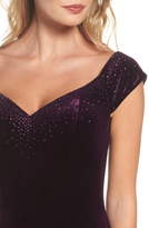 Thumbnail for your product : La Femme Sweetheart Rhinestone Velvet Gown