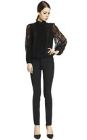 Thumbnail for your product : Alice + Olivia Shauna High Neck Bishop Sleeve Top
