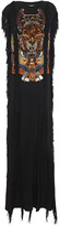 Thumbnail for your product : Balmain Fringed Embellished Jersey Maxi Dress
