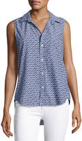 Thumbnail for your product : Frank And Eileen Fiona Sleeveless Floral-Print Shirt, Blue