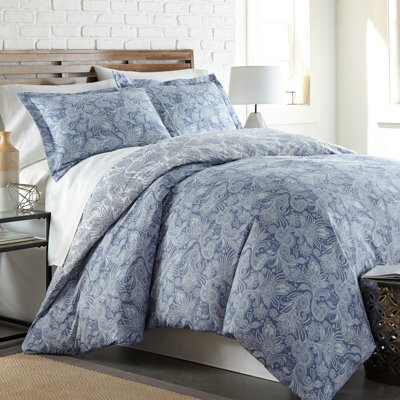 SouthShore Fine Linens Paisley Oversized Microfiber Reversible Duvet Cover Set with shams Easy Care