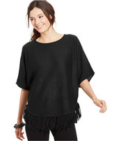 Thumbnail for your product : NY Collection Dolman-Sleeve Fringe Sweater