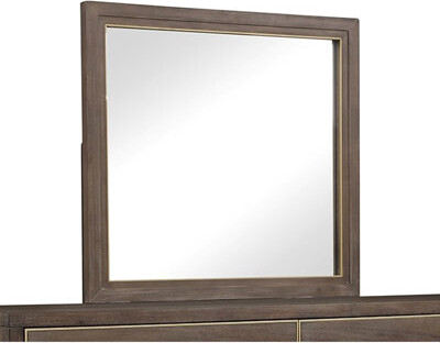 George Oliver Modern Style Mirror, 29"x2"x36", No Assembly, Walnut Element Assembly Required, Stylish