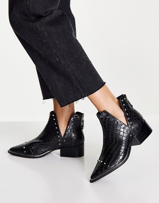 Steve Madden Epy-s low ankle boots in black croc
