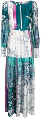 Black Coral Floral-Print Silk Maxi Dress