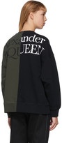 Thumbnail for your product : Alexander McQueen Black and Khaki Hybrid Floral Sweatshirt