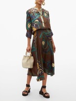 Thumbnail for your product : La Prestic Ouiston Romee Floral-print Silk-twill Blouse - Brown Multi