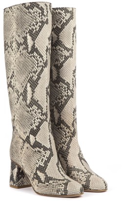 RED Valentino Snakeskin-effect Rock Color Leather Boots