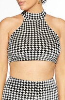 Thumbnail for your product : Naked Wardrobe Houndstooth Halter Crop Top