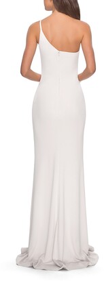 La Femme One-Shoulder Jersey Gown