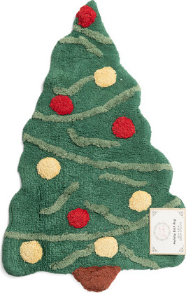 TJMAXX 20X30 Christmas Tree Figural Bath Rug, Cotton