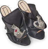 Thumbnail for your product : No.21 Black Raso Embellished Satin Bow Mules Pumps