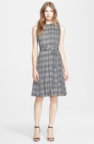 Thumbnail for your product : L'Agence Checkered Matte Satin Fit & Flare Dress