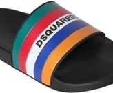 Thumbnail for your product : DSQUARED2 Logo Stripes Rubber Slide Sandals