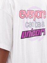 Thumbnail for your product : Vetements Everyone Can Be A Unicorn Cotton T-shirt - White Multi