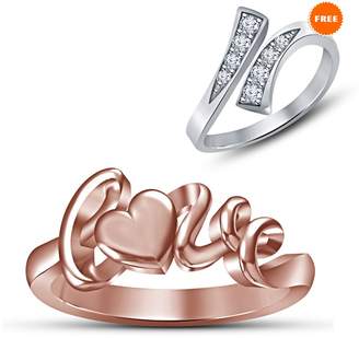 DAY Birger et Mikkelsen TVS-JEWELS 925 sterling silver 14k rose gold plated love design wedding ring valentines gift (7.75)