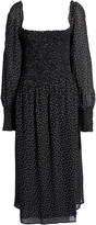 Thumbnail for your product : Reformation Dot Pattern Square Neck Long Sleeve Dress