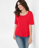 Thumbnail for your product : Chico's Chicos Cotton-Blend Slub Elbow-Sleeve Tee