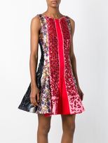 Thumbnail for your product : Antonio Berardi beaded paneled printed dress - women - Silk/Polyamide/Polyester/Spandex/Elastane - 40
