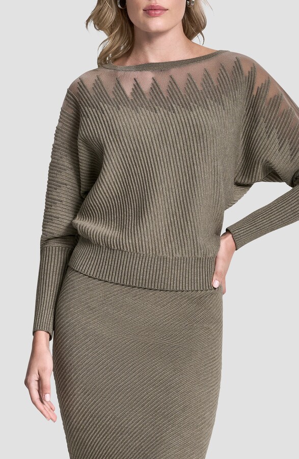 DKNY Illusion Rib Boatneck Sweater