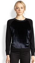 Thumbnail for your product : J Brand Erin Velvet-Paneled Wool Sweater