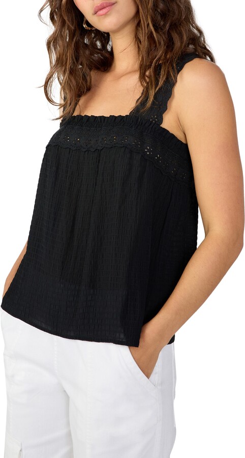 Urban Renewal Remnants Made In LA Ribbed Knit Lace Trim Cami Top