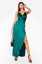 Thumbnail for your product : Nasty Gal Womens Cowl Neck Slit Maxi Dress - Green - 8