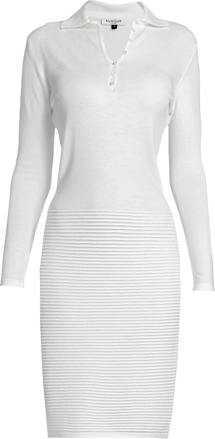 Winter White Knit Dress | ShopStyle