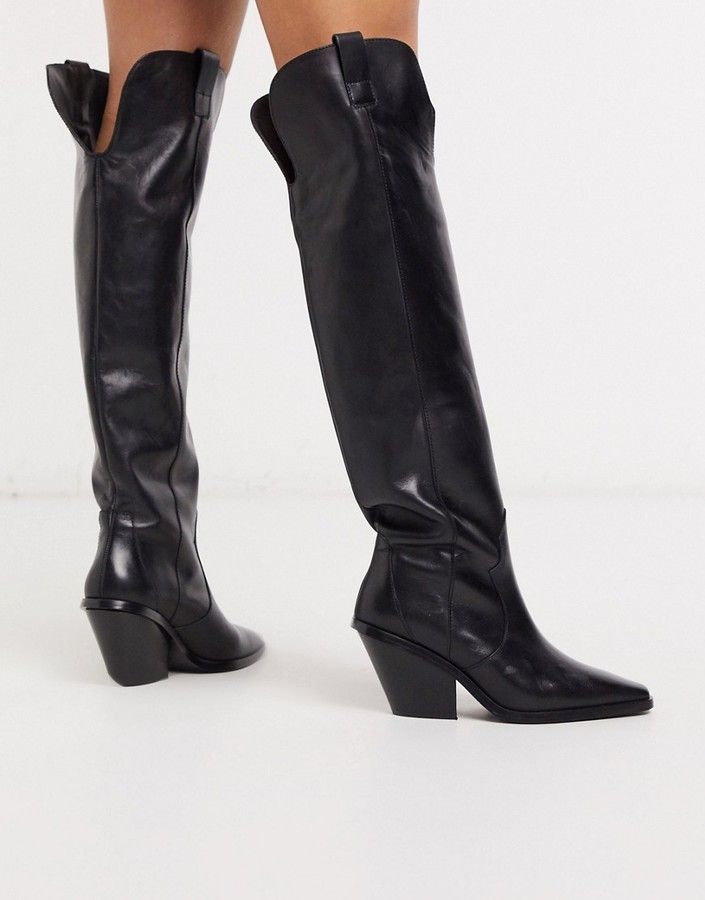 And other stories & overtheknee cowboy boots in black ShopStyle