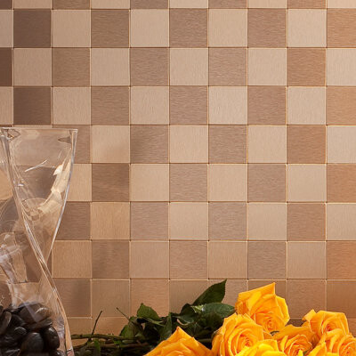 Aspect Peel and Stick Square Matted Metal Tile Approx 15 Sq Ft Kit