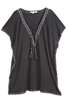 Thumbnail for your product : Calypso St. Barth Jetla Embroidered Lace-up Linen Tee