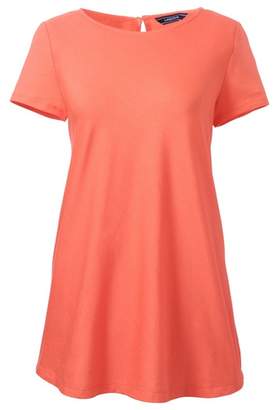 Lands' End Orange Short Sleeves Cotton Modal Tunic