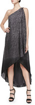 Thumbnail for your product : Halston One-Shoulder Asymmetric Draped High-Low Gown